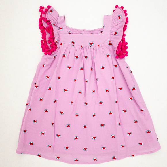 🍉Cat & Jack Watermelon Pom Pom Dress (5T) 🍉 - Picture 1 of 9